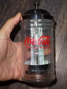 Coca Cola Coke 6" Glass Straw Dispenser Holder Delicious & Refreshing 4" - Picture 1 of 6