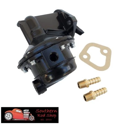 Fits Big Block Mopar Black Fuel Pump 80 GPH 8PSI Dodge 383 440 Fittings - Imagem 1 de 4