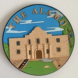 "Imán de nevera vintage de recuerdo Alamo Texas 3"" círculo redondo vinilo 3D" - Imagen 1 de 3