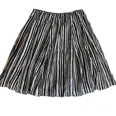 Falda plisada Alfani a rayas mezcla de seda línea A talla 6 pequeña Foto 1 de 4