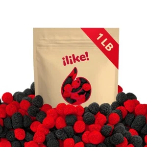 Caramelo gomoso bayas rojas y negras, bolsa de 1 libra - Imagen 1 de 6