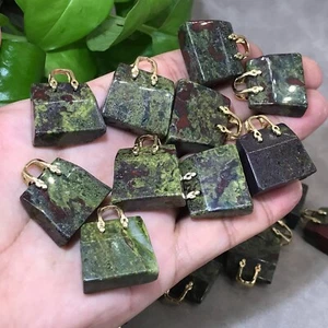 Bolsa de piedra de sangre de dragón natural 10 piezas cristal de cuarzo calavera tallada reiki curar 1" - Imagen 1 de 12