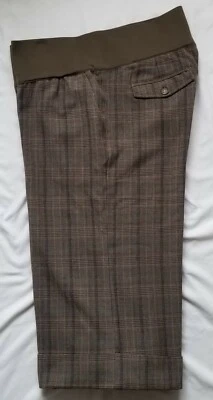 LIZ LANGE Maternity Pull-On Small Stretch Waist Panel Plaid Dress Gauchos Sz M - Image 1 of 4