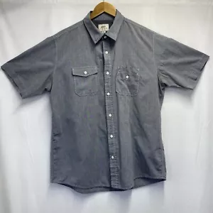 ECKO UNLTD Kragen Knopfleiste Kurzarm Hemd Herren XL grau Streifen Fronttaschen - Bild 1 von 14