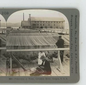 Fishermen at Home Columbia River O Oregon Keystone Stereoview - Imagen 1 de 3