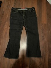 VTG Y2K APPLE BOTTOM Jeans Straight Leg Gold Metallic Womens 22 Dark