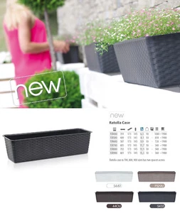 HQ Ratolla flower pot modern garden planter window box 4 colours rattan 6 sizes - Picture 1 of 4