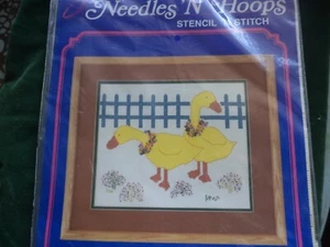 Needle N Hoops Stencil N Stitch Embroidery Kit Yellow Ducks  - Picture 1 of 4