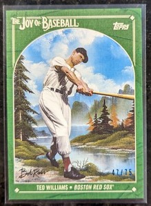 2023 Topps X Bob Ross Joy of Baseball Ted Williams Sap Green Canvas Stock /75