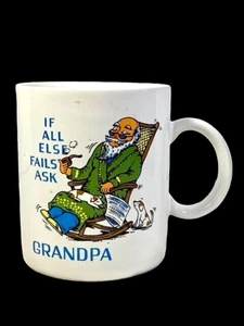 Vintage Grandpa Mug “If All Else Fails Ask GRANDPA” Coffee Tea Father Day Gift - Picture 1 of 8