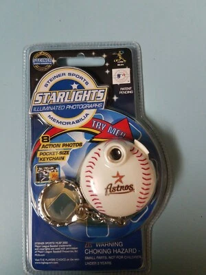 New Houston Astros MLB 2002 Starlights Illuminated Photographs Keychain Baseball - Image 1 of 4