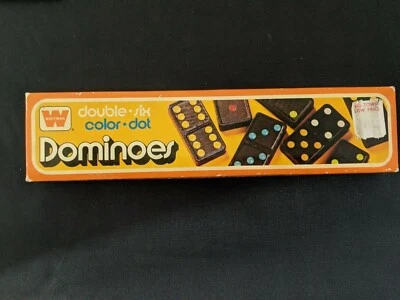 Винтажные домино Whitman Double Six Color Dot игра оригинальная коробка Тайвань #35 - Изображение 1 из 4