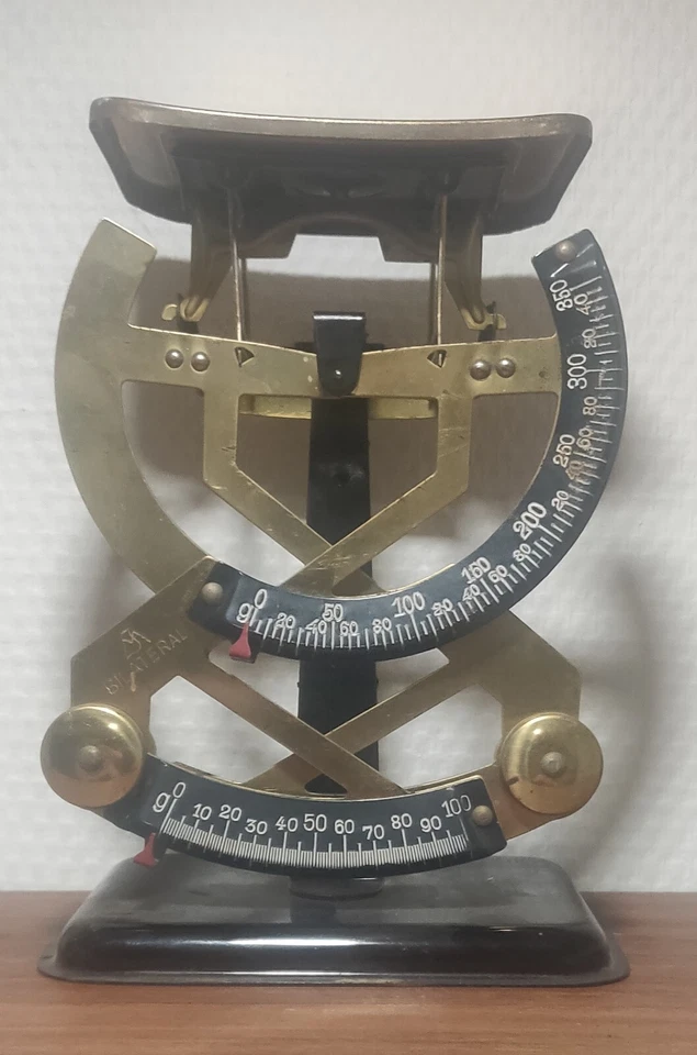 Ancien Pèse Lettre Double Mesure en Laiton. Parfait état de fonctionnement  - Photo 1/1