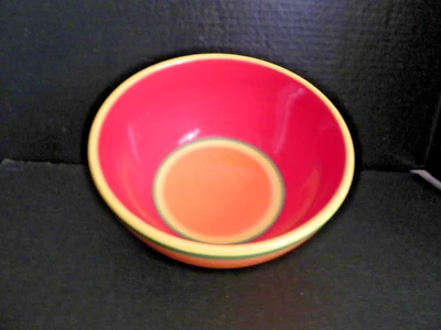 Juego de 4 tazones de sopa/cereal pintados a mano Caribe Aruba Orange por Dansk (se muestra 1) Foto 1 de 3