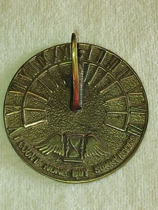 Vintage Brass Mini Sun Dial I Count None But Sunny Hours Natural Sun Clock - Picture 1 of 13