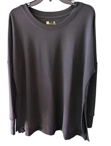 Xersion Large Women’s Black Long Top Long Sleeve NWOT's - Perfect with Leggings - Picture 1 of 6