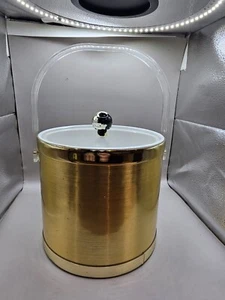 Vintage Gold Acryl Eiskübel Retro Barware Taiwan Mid Century Modern um 1990 - Bild 1 von 8