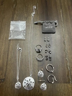 Vintage Jewelry 925 Sterling Silver Earrings, Rings, Necklaces Marquise Sapphire - Image 1 of 4