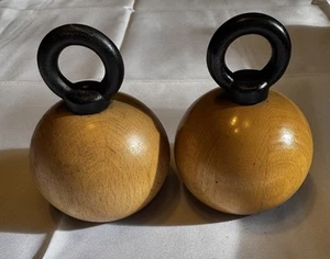 Vintage Bodum Denmark Nissen Wood Metal Kettle Beechwood Salt Pepper Shaker Set - Picture 1 of 7