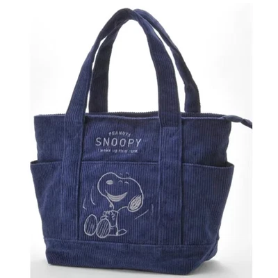 Bolso de hombro pequeño de pana inspirado en Snoopy azul de gran capacidad para estudiantes Foto 1 de 4