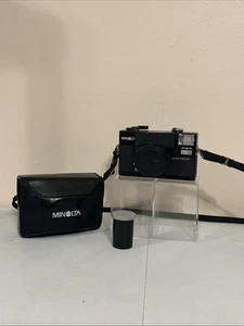 Minolta HI-Matic AF2 35mm Camera (38mm f/2.8 Minolta Lens) Case, Lens Cap, Film - Picture 1 of 16