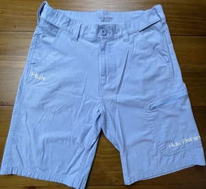 Huk Fishing Shorts Mens Large Blue Next Level Performance Swimming Tech Hybrid - Picture 1 of 10
