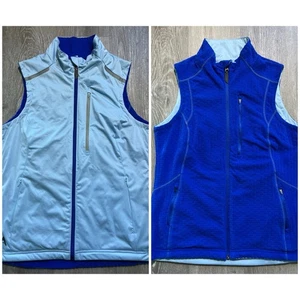 EUC Antigua Reversible Softshell & Honeycomb Fleece Full Zip Windbreaker Vest MD - Picture 1 of 18