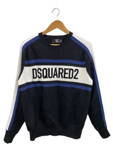 DSQUARED2 Knit & Sweater (Thin) L Wool BLK Border S71HA0855 Used - Picture 1 of 6