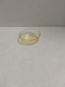 Vintage Light Yellow Glass Desert/Candy Bowl W/Floral Etching 4" W X 1.5" H - Picture 1 of 5
