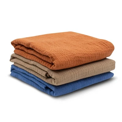 3x Double Gauze Musselin Set je 0,5m x 1,35m Stoff 100% Baumwollstoff Set 31 - Bild 1 von 4