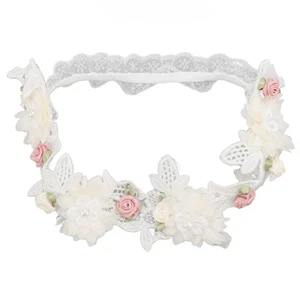 Christening Headband Delicate Cute Baptism Lace Headband Safe Versatile Elastic - Picture 1 of 12