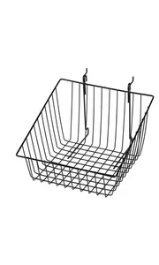 SSWBasics 12" x 12" x 8" Black Mini Grid Basket with 4 inch Slanted Front Lip - Imagen 1 de 1