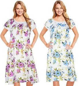 Womens Nightgowns 2 Pack – Soft Short Sleeve Long Sleepshirts by JEFFRICO - Bild 1 von 6