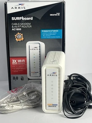 ARRIS SURFboard (8x4) DOCSIS 3.0 Cable Modem AC1600 Wi-Fi Router (SBG6700AC) - Image 1 of 4
