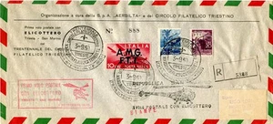 Hubschrauber Triest/San Marino 3.9.50 - Aerogramma Racc. ann. special flug - Bild 1 von 1