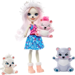 Enchantimals Family Set with Pristina Polar Bear Small Doll & 3 Animal Sibling F - Picture 1 of 12