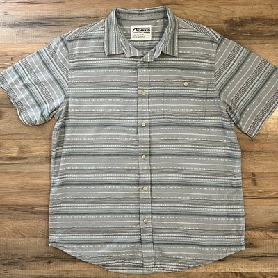 Mountain Khakis Gray Aztec Western Button Up Hiking Shirt Mens Large Classic Fit - Image 1 of 4