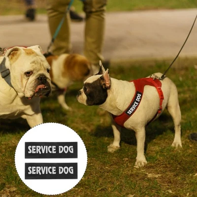 2 Pcs Service Dog Patches Reflective Removable Dog Vest Patch for Pets - Image 1 of 4
