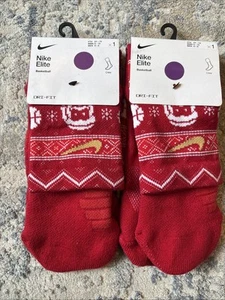 Nike Elite Basketball Santa Socks Youth 5Y - 7Y Women’s 6-10 - Picture 1 of 3