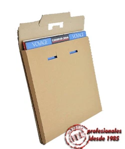 10 CAJAS CARTÓN EMBALAJE Y ENVIO DE 1 A 3 DISCOS VINILO LP 12" Y SINGLES 7" - Imagen 1 de 5
