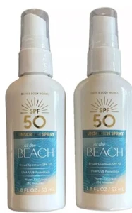 BBW AT THE BEACH TRAVEL Size (2) Spray SPF 50 1.8 Fl Oz - Picture 1 of 1