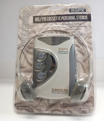 Cassette estéreo personal vintage GPX AM/FM modelo C3124S satinado y humo Foto 1 de 4