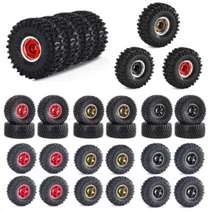 1.0" Beadlock Wheels & Tires for 1/18 1/24 RC Crawler Car SCX24 AX24 FCX24 TRX4M - Picture 1 of 38