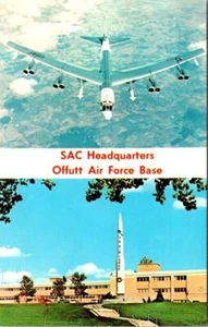 Bellevue, NE Nebraska OFFUTT AIR FORCE B-52 Bomber ~ TASCHE HQ Militär Postkarte - Bild 1 von 2