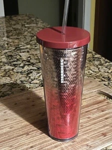 Starbucks Cold Cup Tumbler 24 oz. Deckel rot Glitzer - Bild 1 von 1