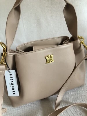 Kassandre Paris 'Ella' Medium Leather Shoulder Bag in Nude - Image 1 of 4