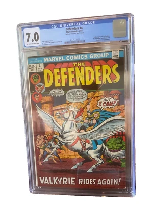 Defenders #4, CGC  7.0 FN/VF; National Diamond Insert; 1st Appearance Valkyrie - Image 1 of 2