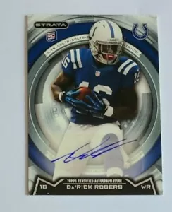 2013 Topps Strata Da'Rick Rogers Indianapolis Colts Tennessee Tech - Auto - Picture 1 of 1