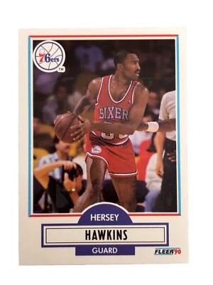 Brand New: Vintage ‘90 FLEER Hersey Hawkins Philadelphia 76ers Trading Card - Изображение 1 из 2