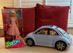 Barbie Volkswagen Beetle Light Blue Car AND Barbie the Movie Doll NRFB - Picture 1 of 10